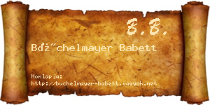 Büchelmayer Babett névjegykártya